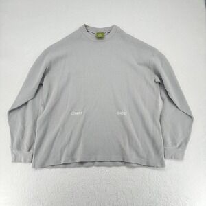 Lonely Ghost Waffle Knit Long Sleeve Crewneck Gray XL